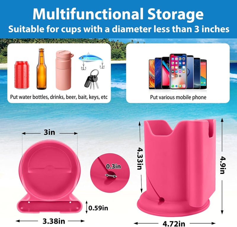 ANGAR Paddleboard Cup Holder, Paddle Board and Kayak Drink Holder, 2-in-1 Drink & Phone Holder, Paddleboard Accessory for Surfboards, Canoes, SUPs, Kayaks, Boats (Red) - Image 3